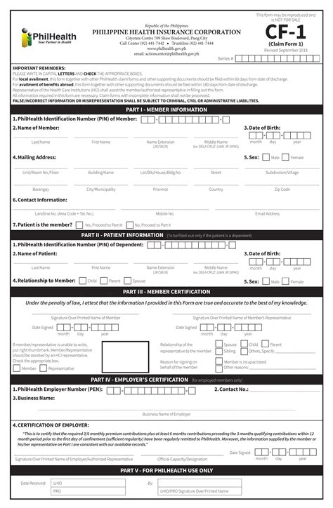 philhealth cf1 form